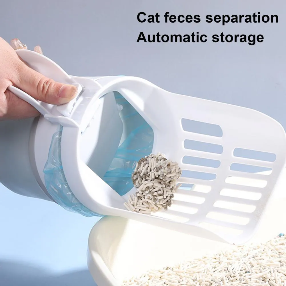 DHgate Cat Litter Scooper with Built in Trash Bag Convenient Scoop Dump Waste Removal System for Cats Pet Supplies