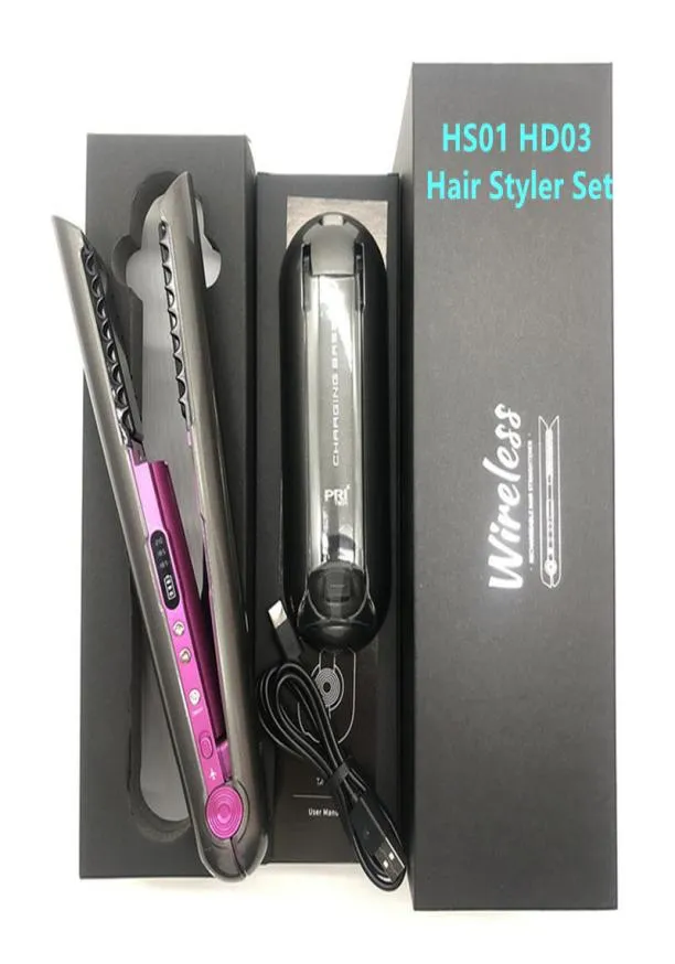 Profesjonalny 2 w 1 USB Prostownicze włosów Curling Irons Brak wentylatora Suszarka do włosów 8 głowic wielofunkcyjny Salon Salon H1935593