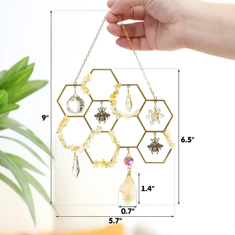 Decorative Figurines Lychee Life Honeycomb Sun Catcher Handmade Natural Crystal Window Hangings Birthday Gifts For Colleagues Family