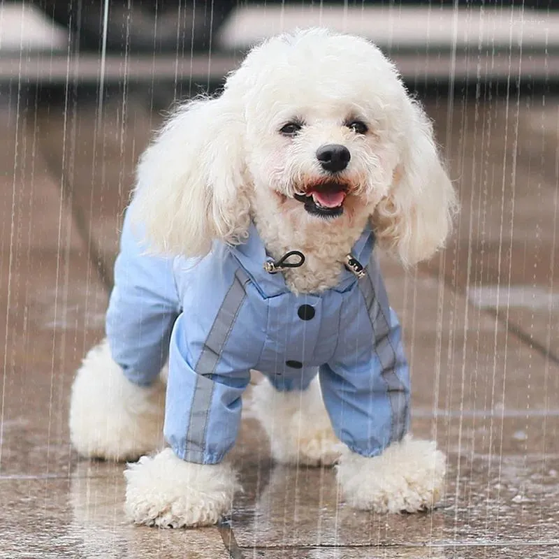 Abbigliamento per cani Reflective PET POIRCOAT a quattro zampe per orsacchiotto all'aperto con cappuccio poncho impermeabile universale per tutte le stagioni