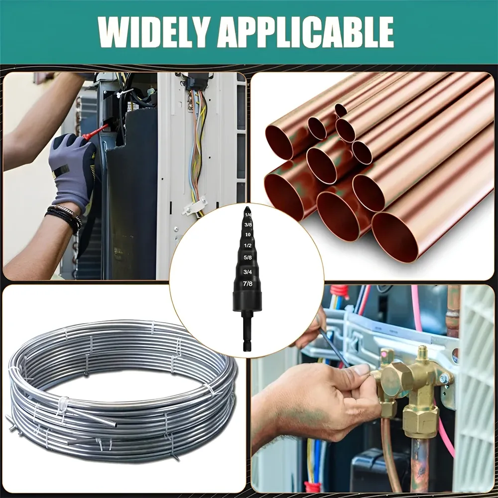 5 In 1 Air Conditioner Copper Pipe Expander With 1/4 3/8 1/2 5/8 3/4 7/8inch Bits Swaging Drill Bit Set HVAC Repair Tool – Buy The Best Products In The Online Store