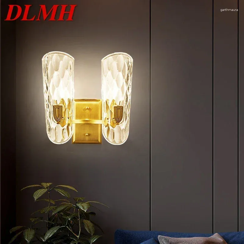 Wall Lamps DLMH Contemporary Brass Lamp Indoor Living Room Bedroom Bedside Retro El Corridor Hallway