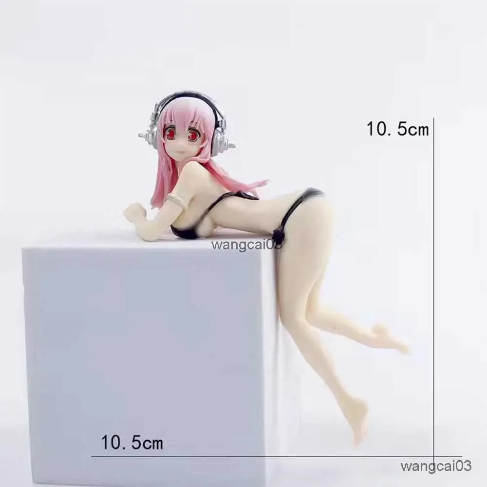 Action Toy Figures Pink Hair Girl 12cm PVC Figure d'action Modèle de maillot de bain japonais Figure de figurines Figurines Sexy Girl Collectible Doll Toys