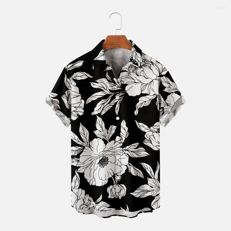 Men's Casual Shirts Digital Printing Stylish Loose Hawaii Lapel Short Sleeve Pocket Shirt Women Blouse Fashion Clothing