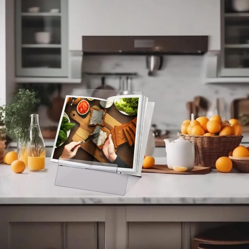 Wooden Cook Book Stand For Kitchen, Recipe Book Holder