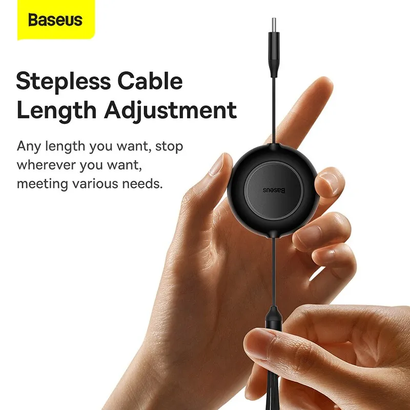 Baseus Retractable 100W USB C Cable For iPhone - TapTip
