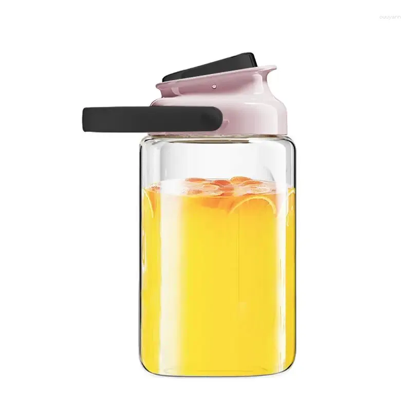 Vattenflaskor Kylskåp Pitcher Dispenser lufttät juice Drycker Pitchers Tryck på behållare med filterhandtag för mjölk Iced Tea