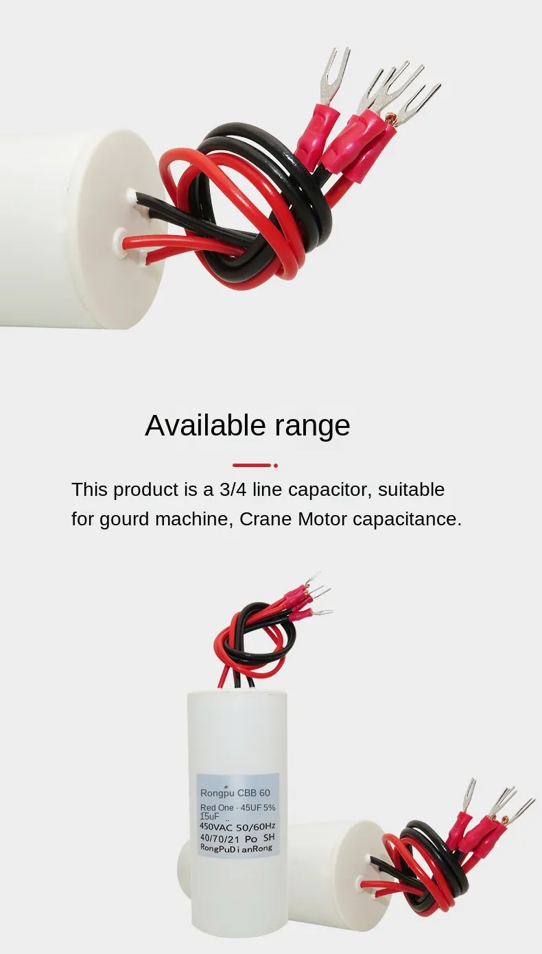Condensateurs CBB60 Trois 3 Fils Four 4 Fils Dual 450V Grue