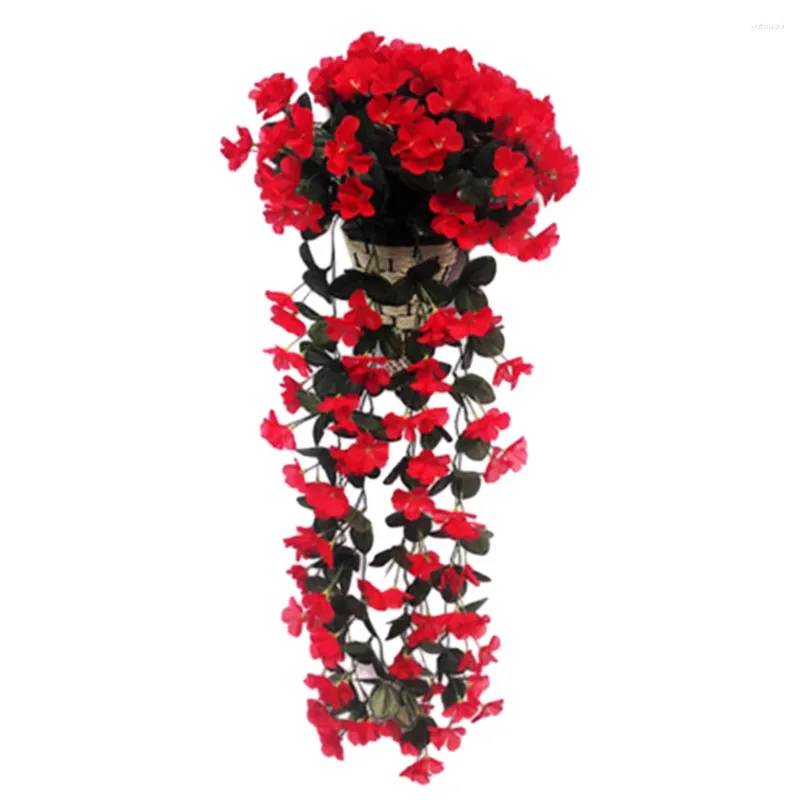 Fiori decorativi fiore di seta simulato 85 cm sospeso per cesto viola artificiale decorazione per il muro di nozze di San Valentino
