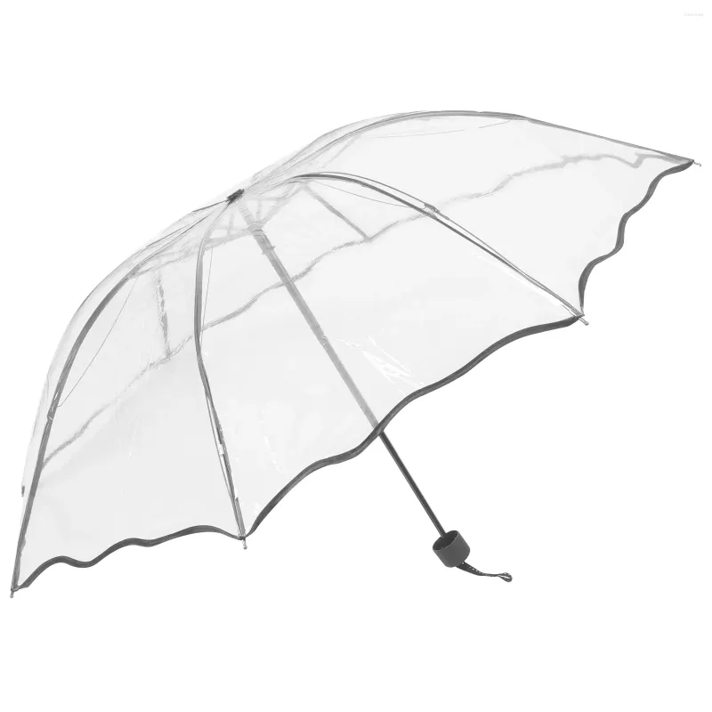 Ombrello trasparente ombrellone portatile per viaggi di pioggia compatto solare esterno ormello pieghevole per tutta la stagione