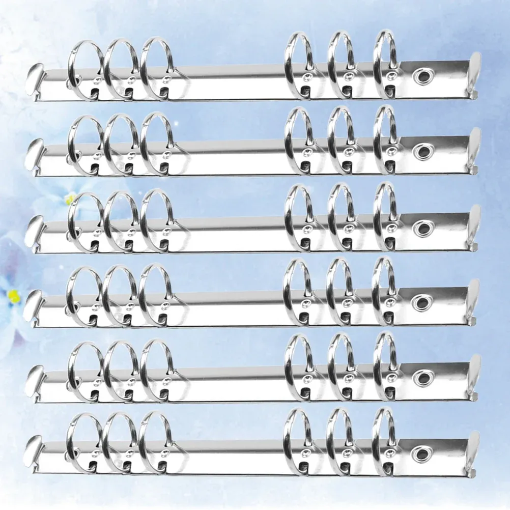 Ryggraden 6st Metallbindemedel Ringmekanismer Ersätt, lös bindemedelsringar i bladböcker, 6 hålsformade bindande ryggar för kammar för