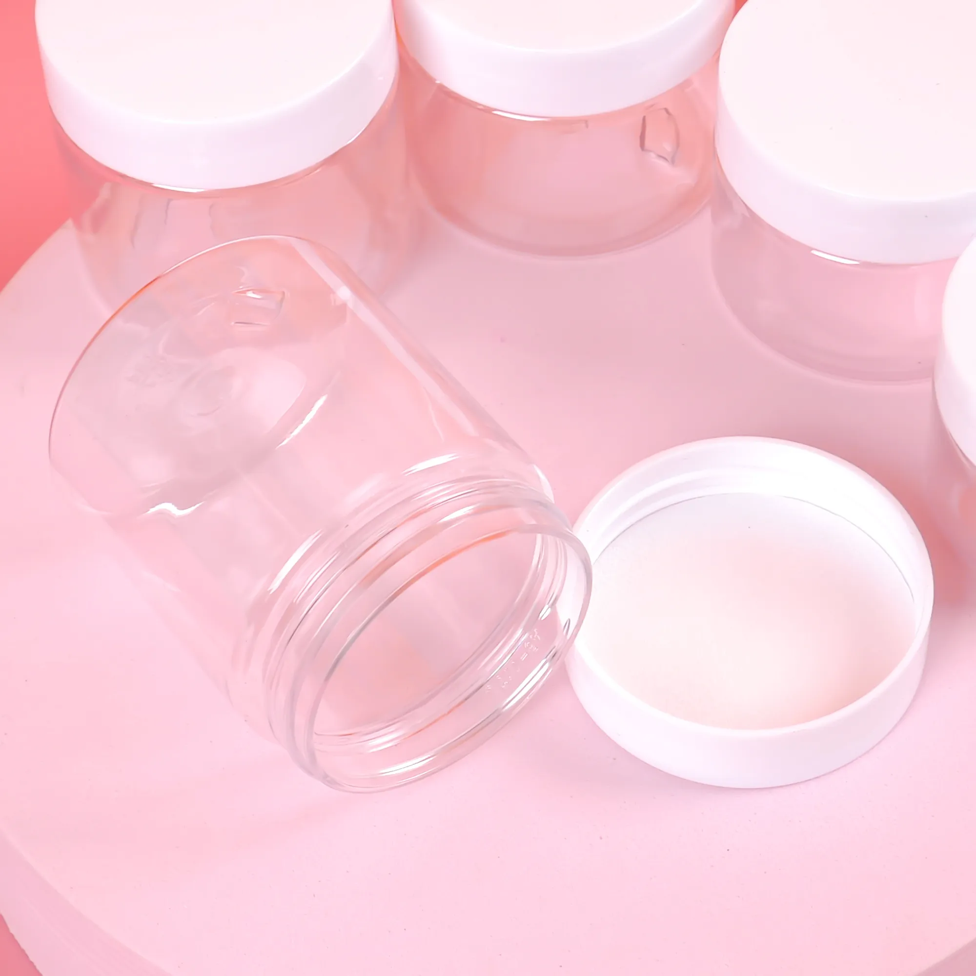 Crystal Clear Plastic Jars with Lids, Empty Refillable Cosmetic ...