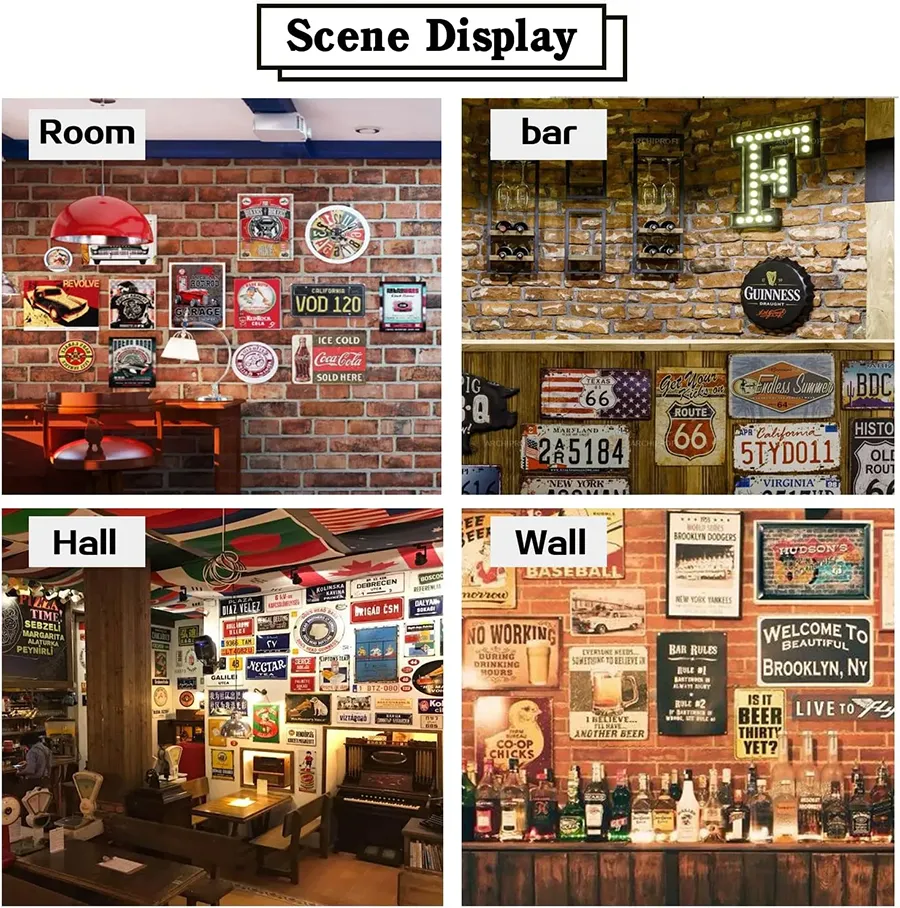 Beach Tin Sign – Rustic Metal Arrow Sign, 12x8 Inch Vintage Wall Decor For Bars, Cafes, Home