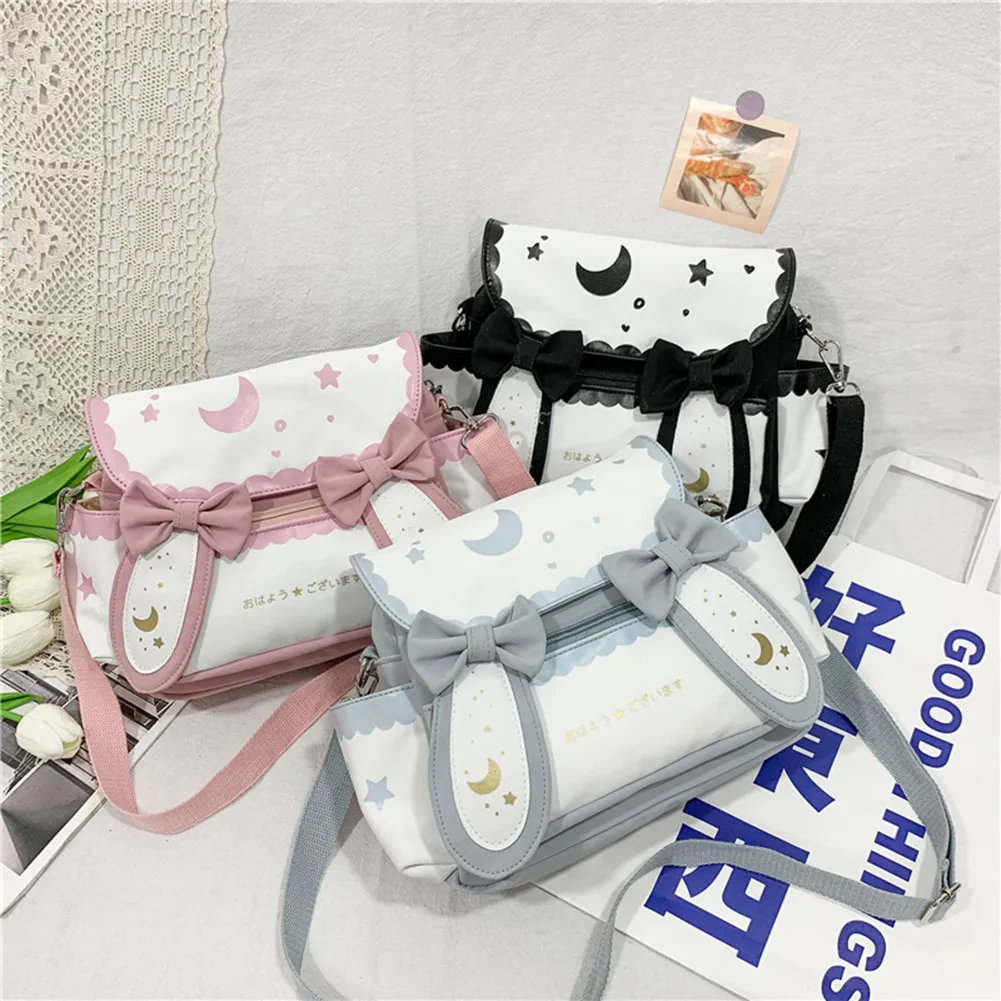 Kawaii Purses Anime Shoulder Bag: Nylon Crossbody With Moon