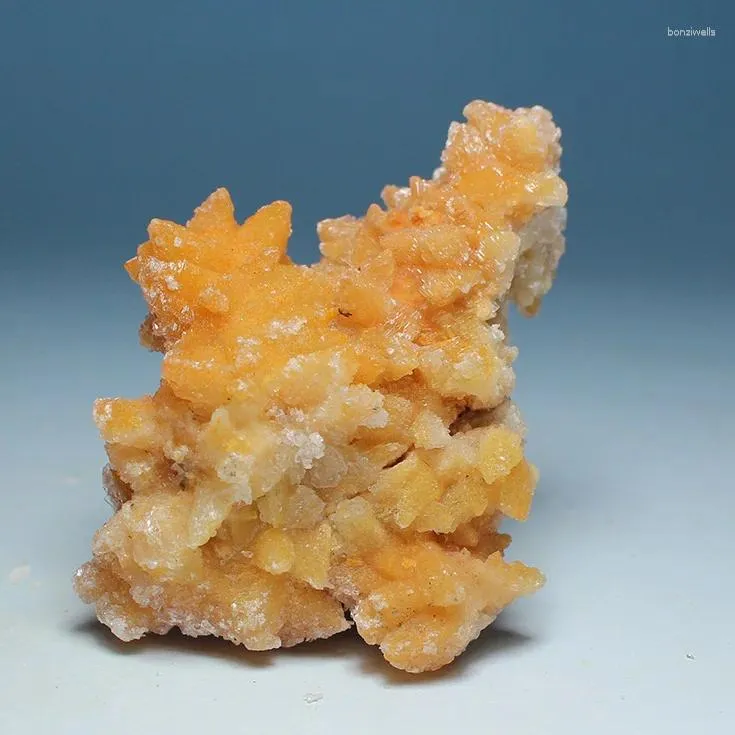 Decorative Figurines Jiangxi Producing Natural Orange Houndstooth Crystalline Calcite Mineral Crystal Stone Specimens Teaching