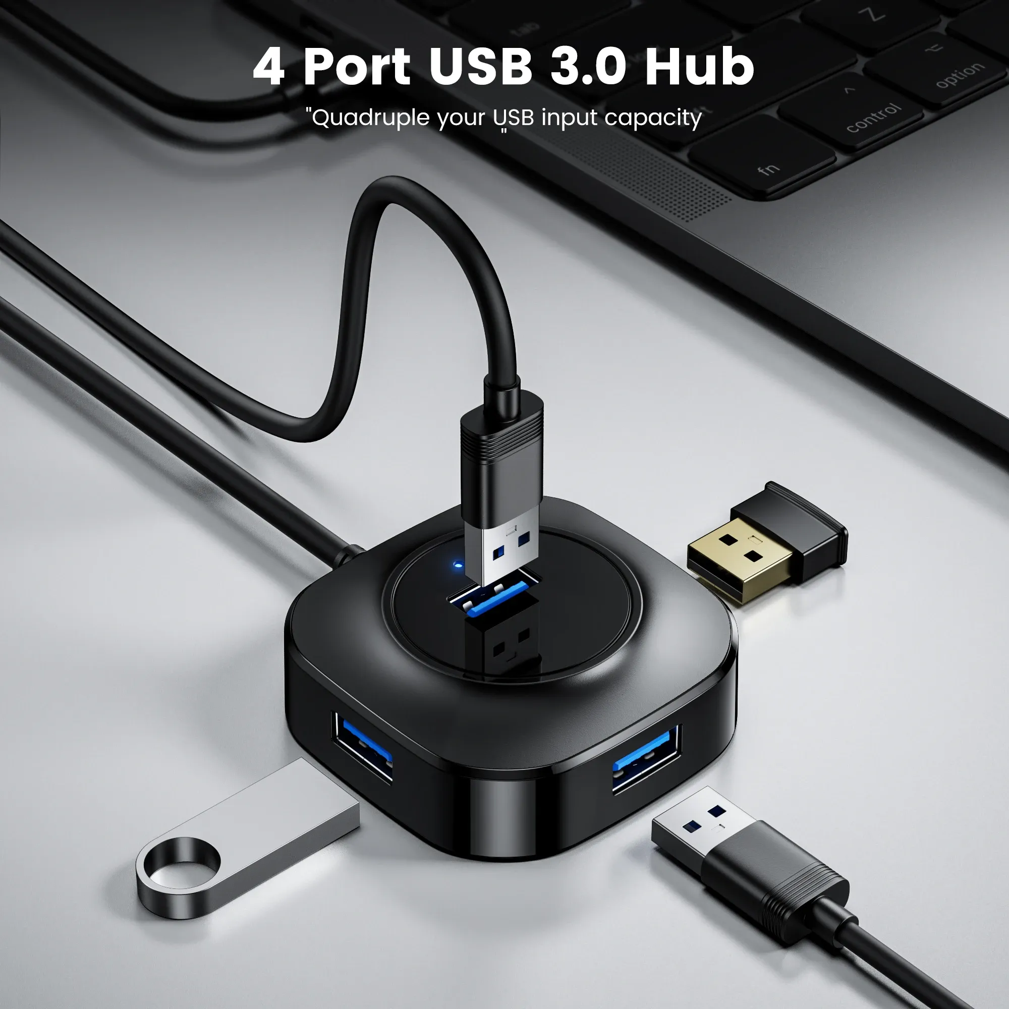 Nav USB Hub USB 3.0 Hub 2.0 Multi USB Splitter Adapter 4 Ports Speed ​​Mini Multiple 3 HAB USB3.0 HUB PORT USBHUB EXPANDER FÖR PC