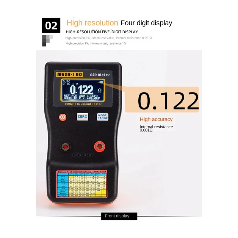 MESR-100 ESR Capacitance Meter Auto Range In Circuit Tester Capacitance Tester Capacitance Tester To Repair TV, LCD, Audio Card - View #6