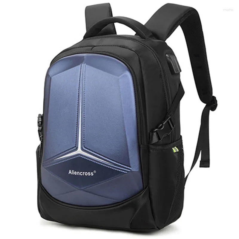 Plecak antyfiltowkowy Mężczyźni PVC 15,6 cali laptop USB Wodoodporny notebook Rucksack Business Travel Taps Pack Bag dla mężczyzny