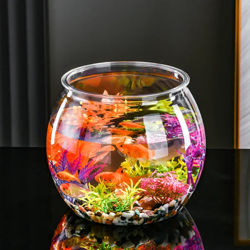 Fish Bowl Plastic Round Fish Bowl Unbreakable Vases Bowls Fish Tank