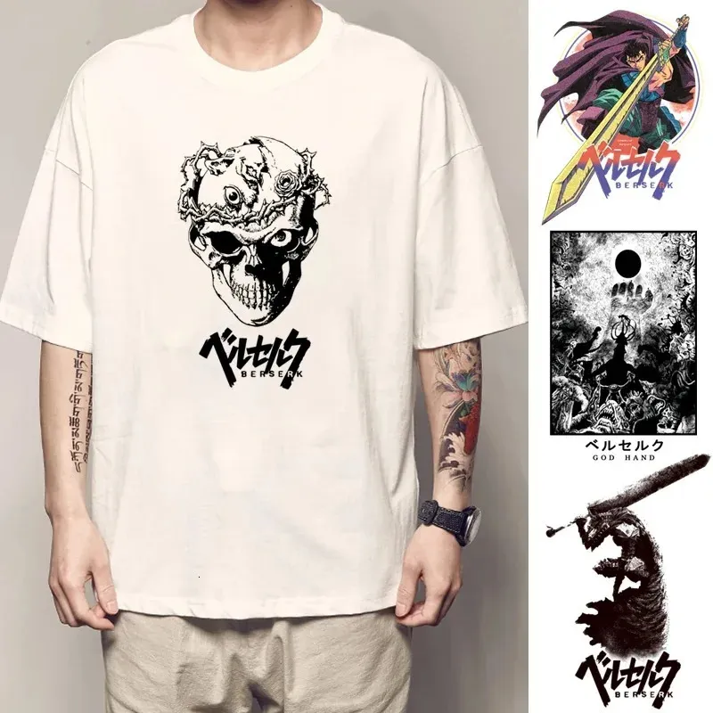 Berserk t koszule jelit śmieszne koszulki mężczyzn fajna manga graficzna koszulka japońskie anime kobiety bawełna harajuku hip hop tee y2k tops 240409