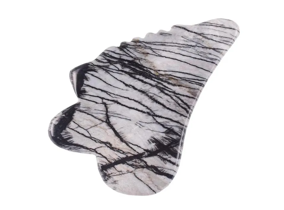 Sawtooth Gua Sha Tool Natural Picasso Jasper Face Care Massager Stone Jade Quartz SPA Scraping Healing Beauty Health Body Tool X045506557