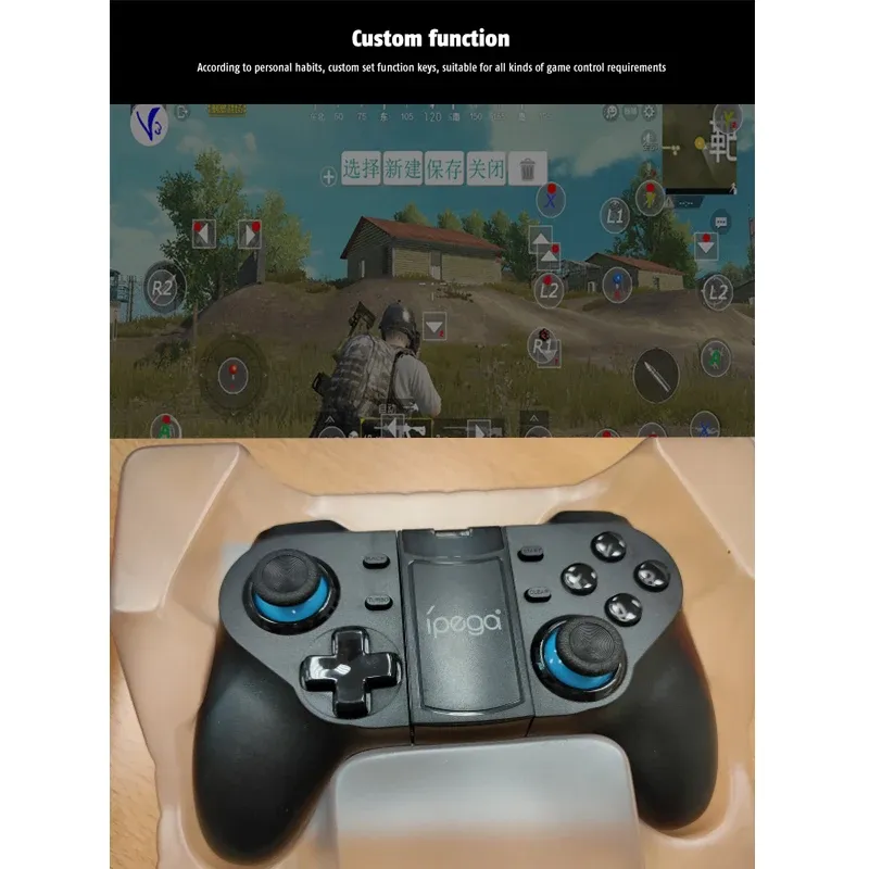 GamePads Ipega Game Controller PG9129 اللاسلكي لعبة Bluetooth Game مقبض Android/iOS Direct Connection Support TV/Settop Box/PC Gamepad