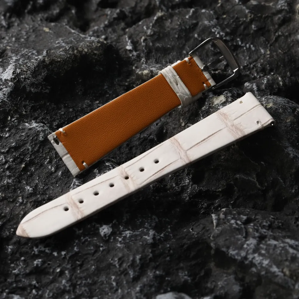 18mm Real CROCODILE Watch Straps Vintage 18mm Crocodile-Embossed