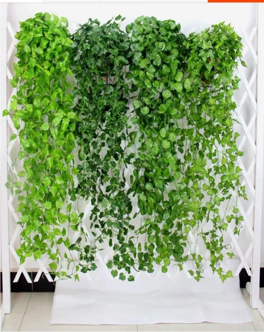 Hängande vinrankor är konstgjorda grönska konstgjorda växter lämnar Garland hem trädgård bröllop dekorationer väggdekor8175493