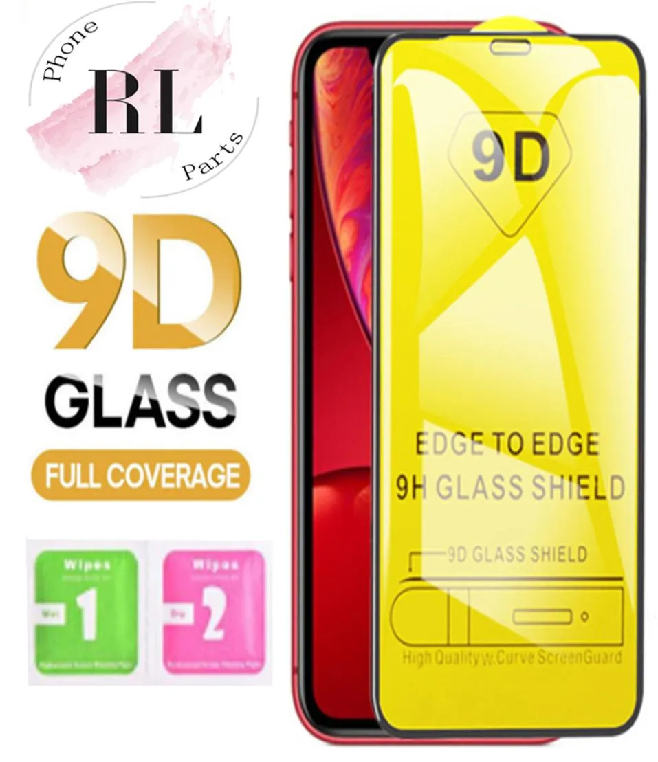 9D Hartowane szkło dla iPhone 11 Pro XS Max X XR 7 8 Samsung S10 A50 M20 9H Pełna pokrywa kleju Protector 8341414