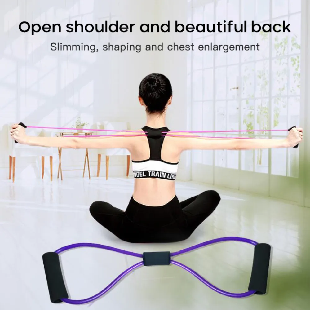 Figure 8 Resistance Band With Handles - Pure Barre Arm, Chest & Shoulder Toner, 3 Resistance Levels