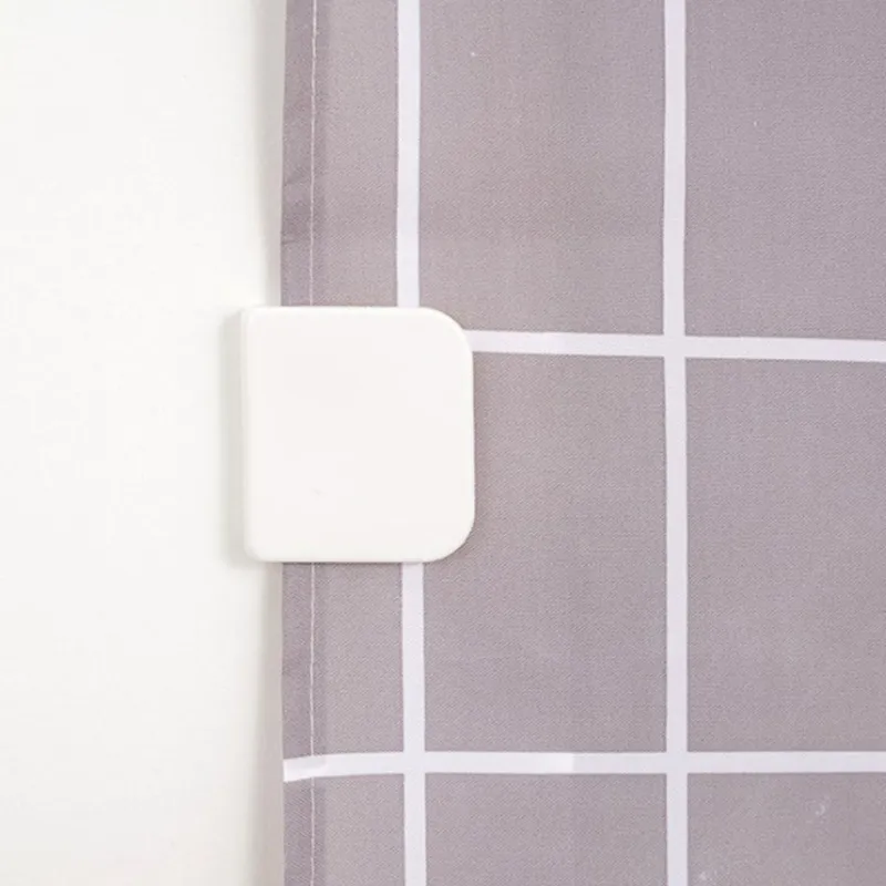 دش الستار قضيب تثبيت أبيض مقطع لماشية اللصق مقاطع المشابك وزن الجدار