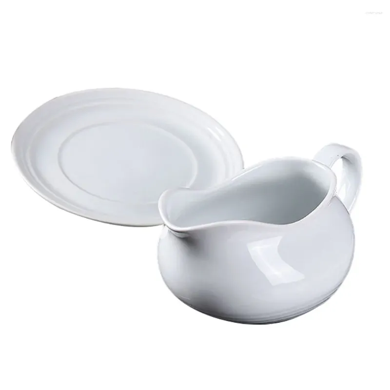 Assiettes sauce pot large contenant de bouche sirop de café blanc lait blanc grande capacité Dispensateur de style Western Style Storage