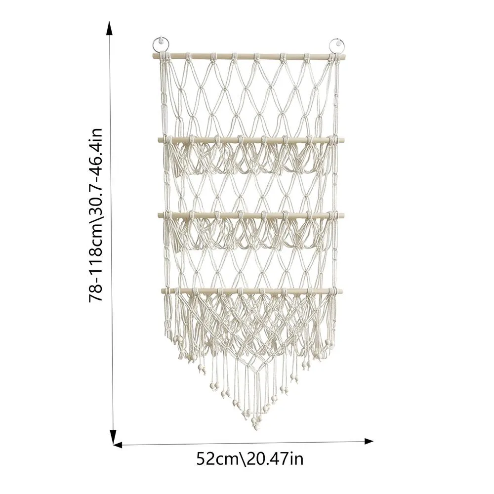 Hamac En Maille Pour Peluches - Rangement Murale Enfant, Support 11.3 Kg, 115 X 28 Cm, Blanc