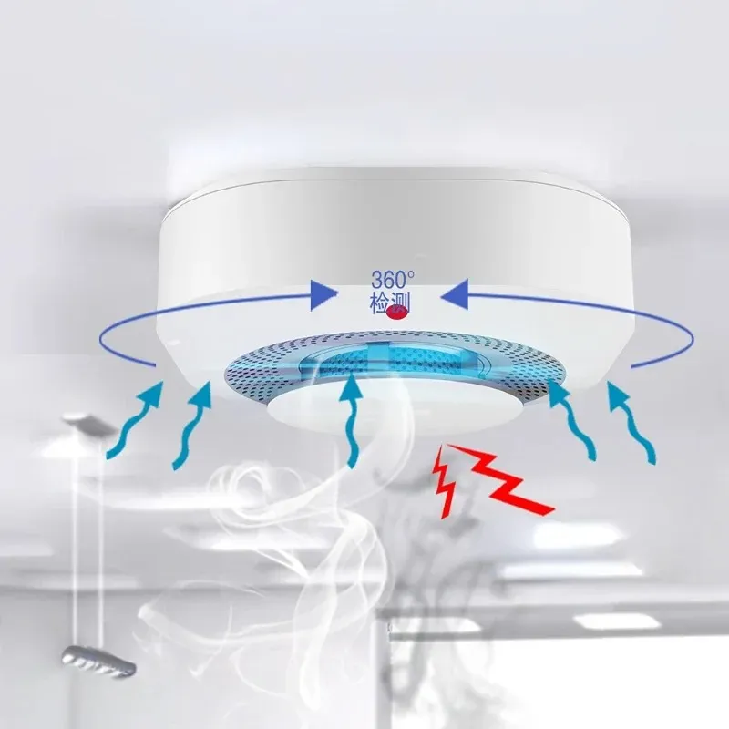 433MHZSmoke Detector Sensor 80DB Alarm Fire Smart Smoke Detector Fire Protection Home Security Alarm Smart Life