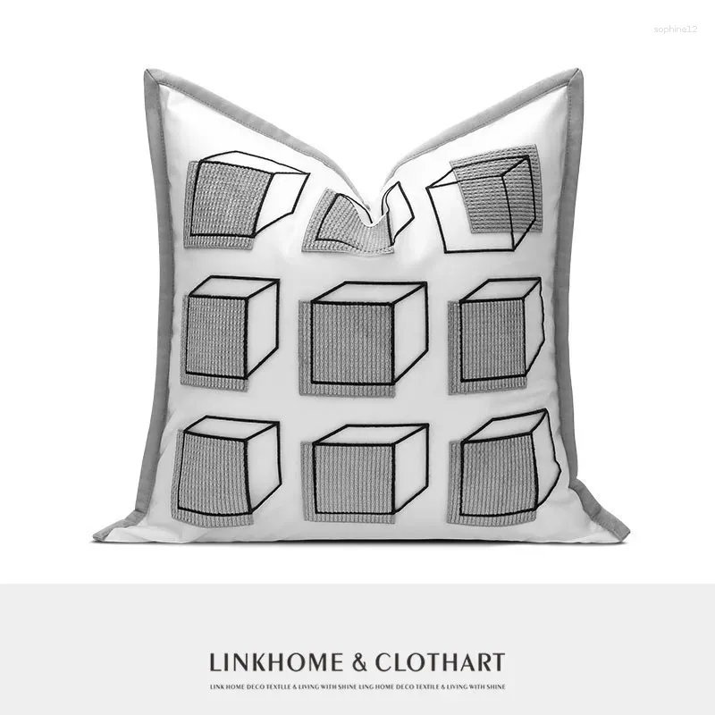 Kussen Luxe woonkamer Decoratieve hoezen voor stereoscopisch vierkant zittend bedrukte bankkussens Cover Home