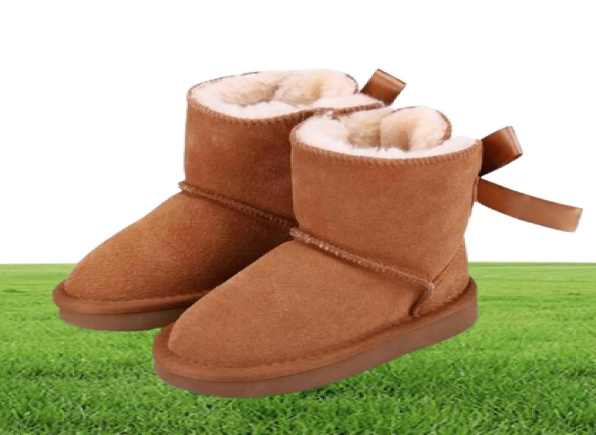 Oryginalne skórzane dziewczęta chłopcy kostki zimowe buty dla dzieci buty dla dzieci ciepłe narty maluchowe but dla mody dla dzieci nowy botte f7051456
