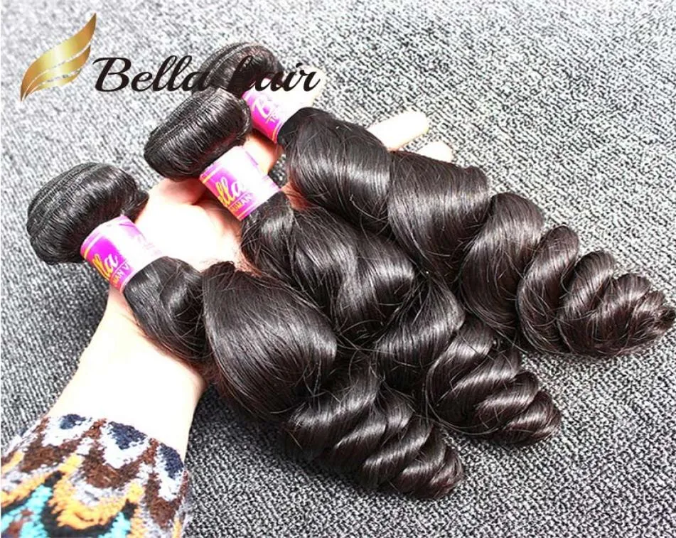 100 Weave di capelli malesi non trasformati 3pcslot naturale colore nero capelli umani trama ondulata onda sciolta Bella Hair7475698