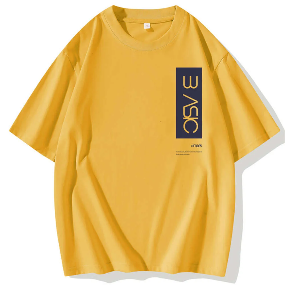 Pure katoenen bovenste kleding 2024 Zomer nieuwe hoofdpromotie heren oversized ronde ronde nek korte mouwen t-shirt cm06-p15