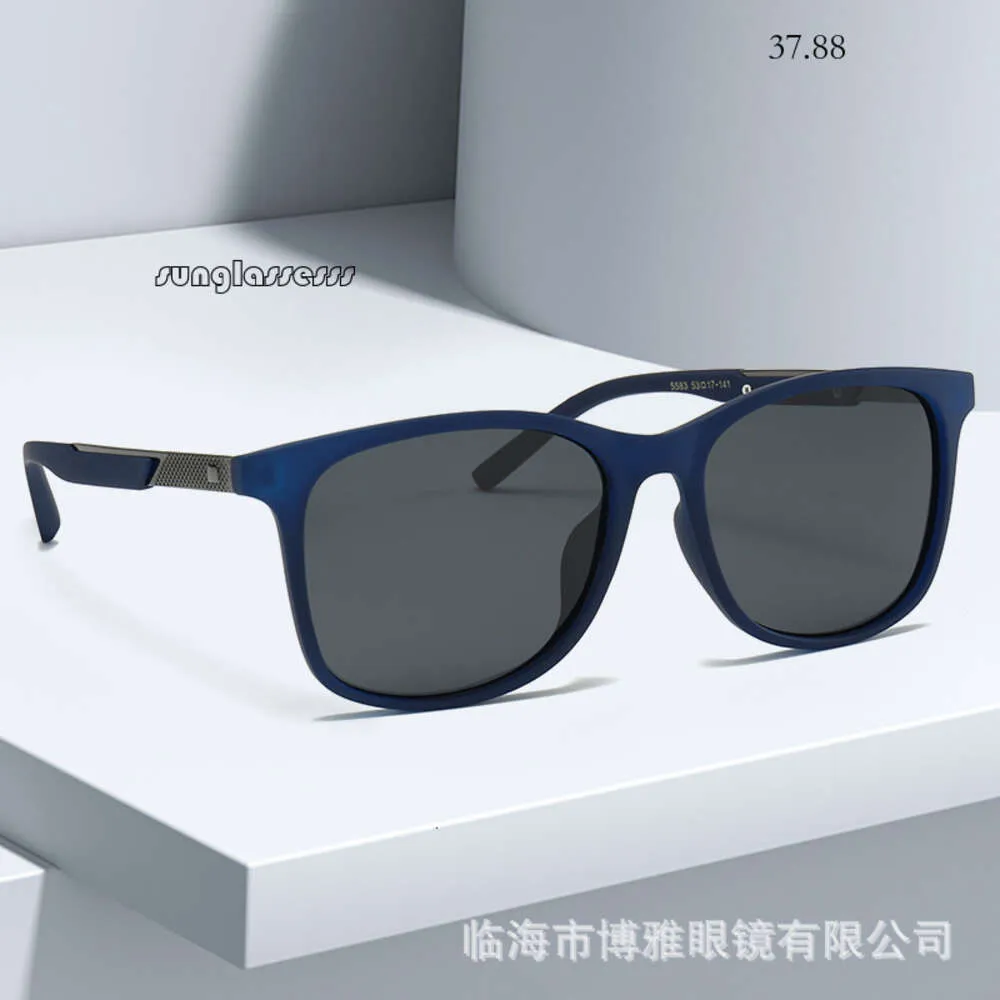 Mens solglasögon kvinnor 2024 Nya män mode polariserade glasögon TAC -material som kör avancerade metallsolglasögon