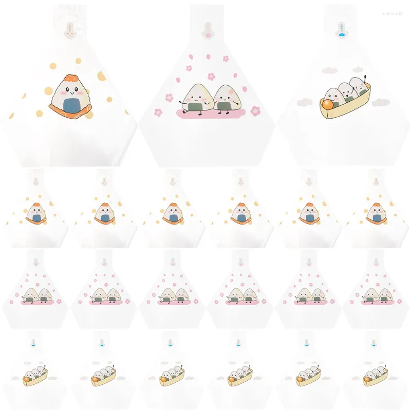 Ensembles de vaisselle 150 PCS Sacs d'emballage Triangle Rice Ball Japonais Onigiri Wrapper Easy Tear Emballage jetable