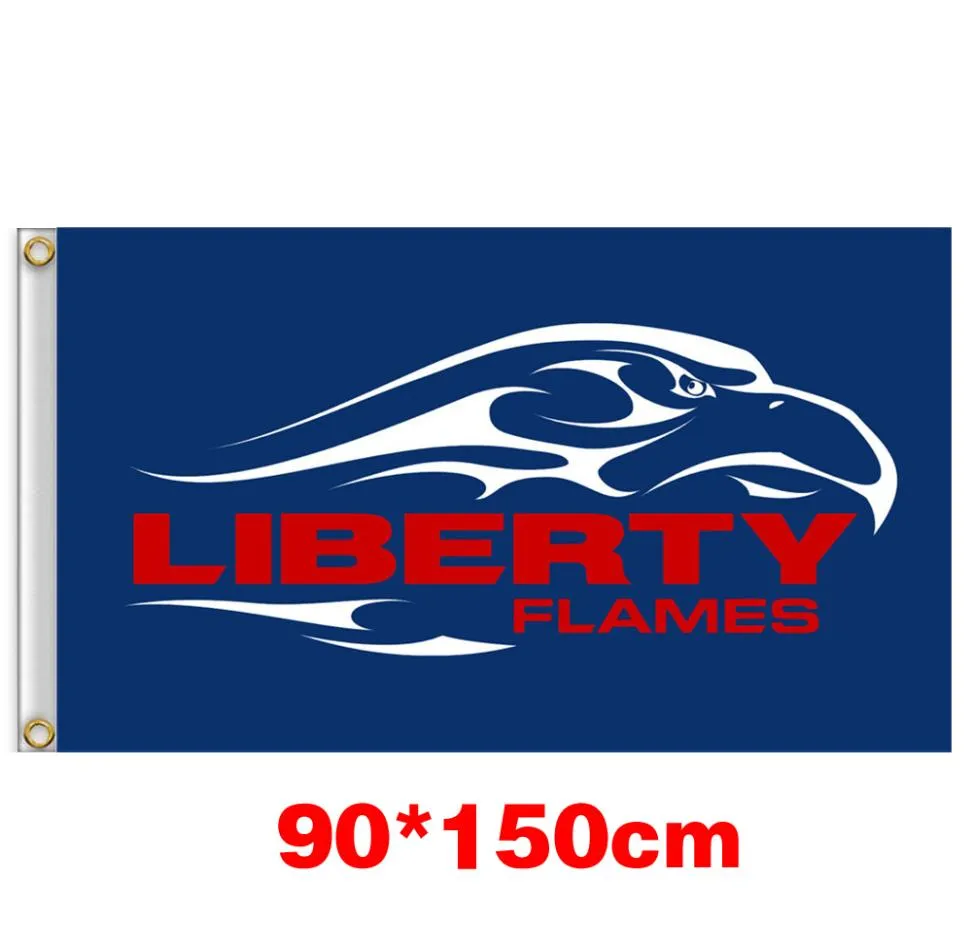 Liberty Flames University College Bayrağı 150cm90cm 3x5ft Polyester özel herhangi bir banner spor bayrağı uçan ev bahçesi açık 4533333