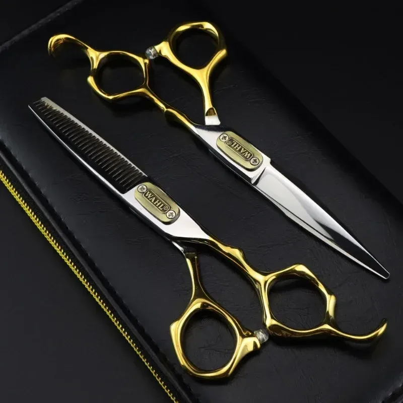 Professional Japan 440c Steel 6 Inch Bull Head Hair Cutting Scissors Haircut Thinning Barber Cut Shears Hairdressing Scissors