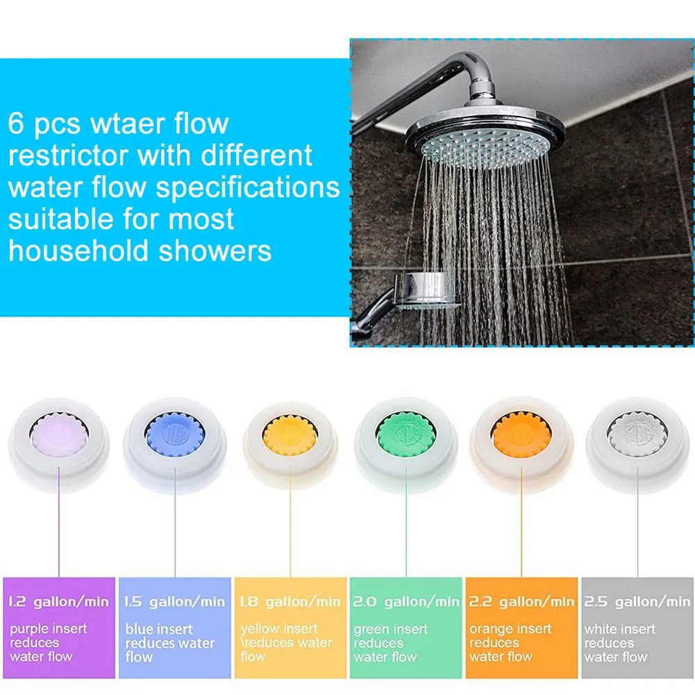Water Saving Shower Flow Reducer Set: 5 Flow Limiter... From Ddmyearth ...