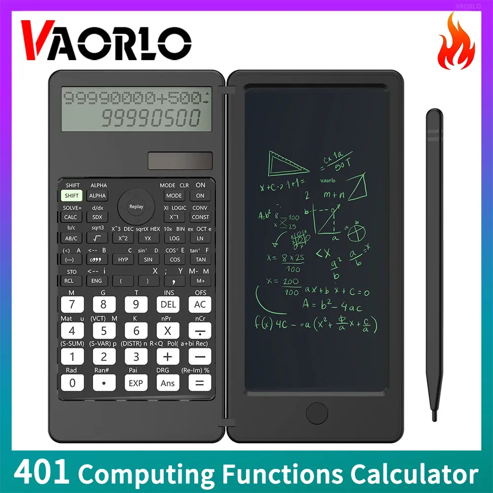 Calculators 401 Funktioner Professionell vetenskaplig kalkylator med att skriva surfplatta Portable Foldbar för skola/arbete/företag PK 991ms 991ES