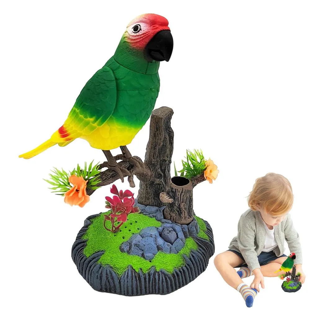 Perroquet électronique Parlant Avec Capteur De Mouvement - Oiseau Interactif à Piles Pour Enfants Et Adultes - Décoration Maison Et Bureau