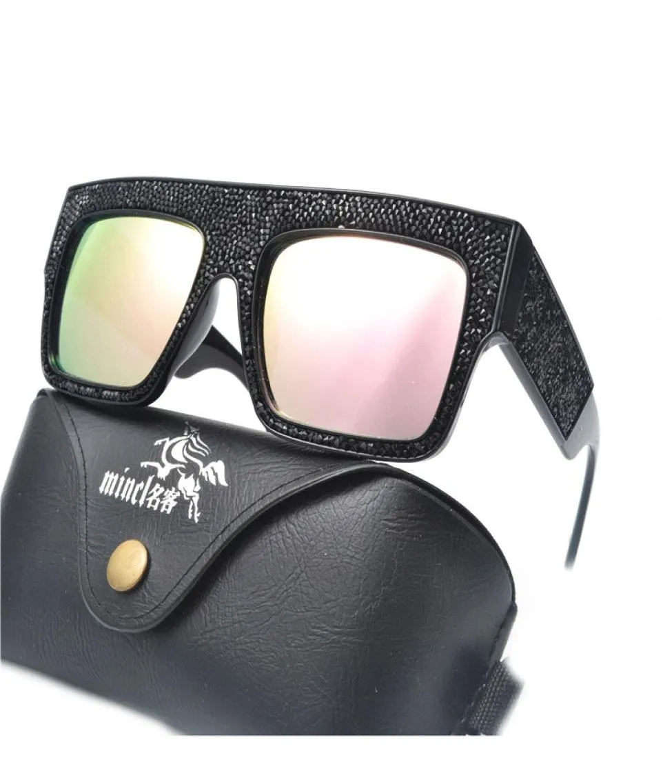 Fashion Oversized Diamond Sunglasses Women Square Rhinestone Crystal Sun Glasses Vintage Sunglass Shades Eyewear FML5738890