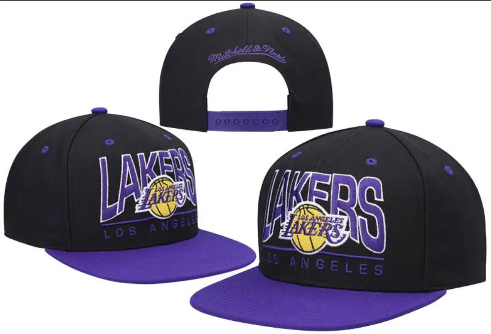 Amerikan Basketbol "Lakers" Snapback Hats Teams Lüks Tasarımcı Finalleri Şampiyonlar Soyunma Odası Casquette Sports Hat Strapack Snap Sırt Ayarlanabilir Kap A8