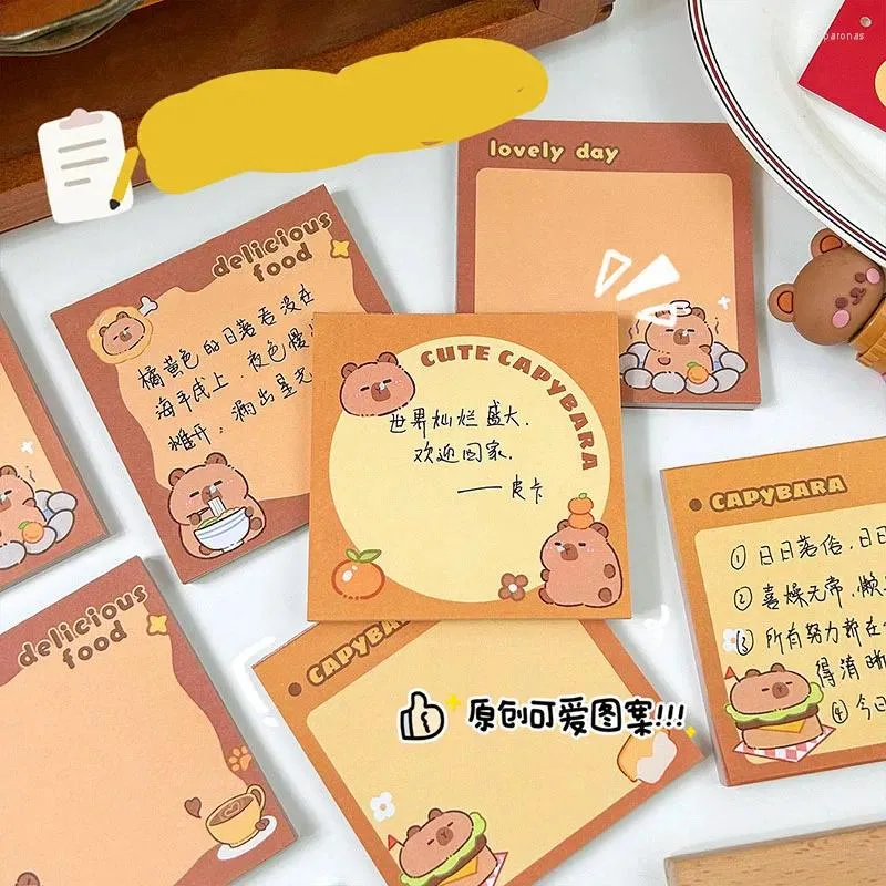PCs/lote kawaii capybara memorando sticky Note