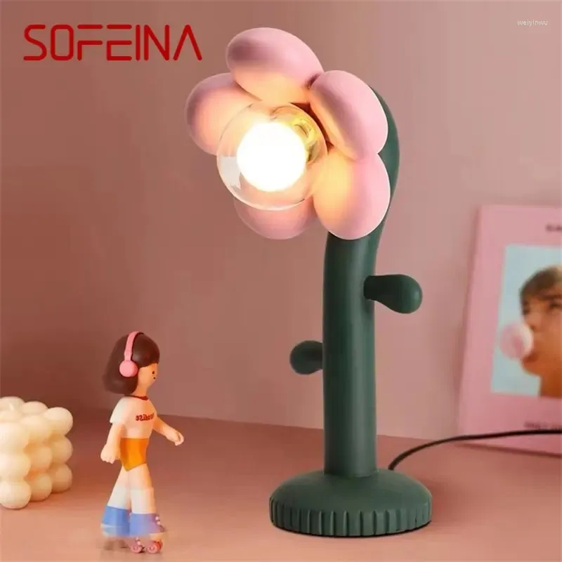 Lampade da tavolo SoFeina Lampada moderna LED LED Creative Resin Flower da comodino da comodino per la casa per bambini