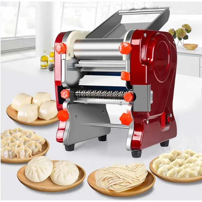 Tillverkare 200 mm bred elektrisk deg Sheeter för hushåll/kommersiellt rostfritt stål Nudelproducent Dough Roller Presser Machine
